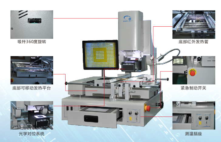 MLX550D – 半自動(dòng)光學(xué)對(duì)位BGA返修臺(tái)